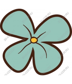 Turquoise whimsical flower