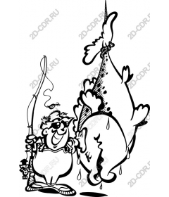 Funny fisherman and the big fish