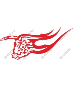  Bright fiery head of a bull