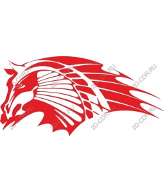 Dynamic red horse head