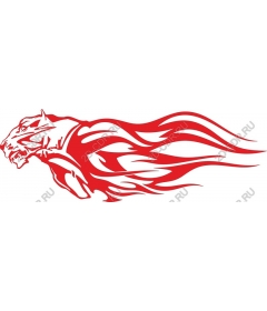  Fierce red lion with flame