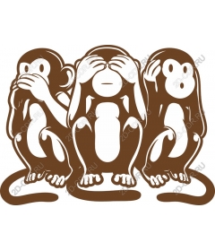 Whimsical monkeys: see no evil, hear no evil, speak no evil