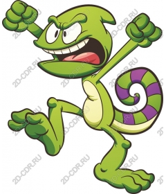 Dynamic cartoon chameleon