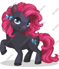  Adorable black pony