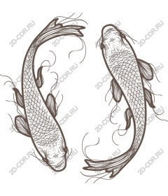  The koi fish is an Elegant linear art