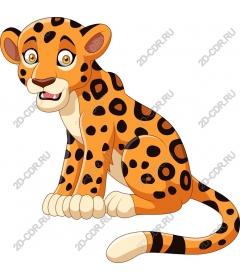 Playful cartoon leopard