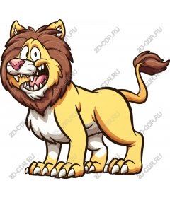 Funny cartoon lion
