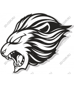 Head of a ferocious lion
