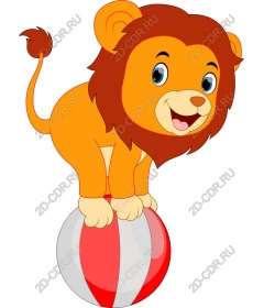  Adorable lion balancing on a beach ball