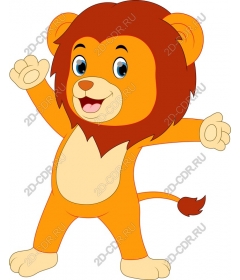Playful cartoon lion