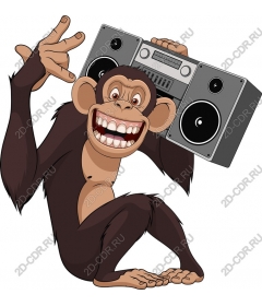 Naughty monkey pumps Boombox