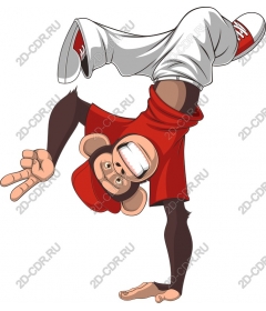 Monkey dancing breakdancing