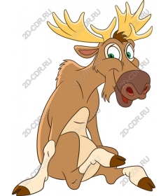 Playful cartoon elk