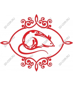 The red stylized mouse