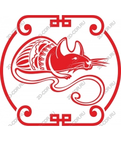 Stylized red mouse