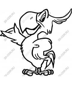 Playful cartoon bird