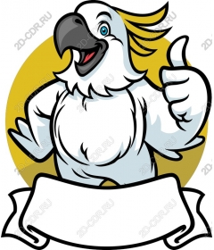 Funny cartoon cockatoo