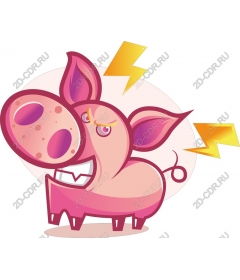  Angry cartoon pig