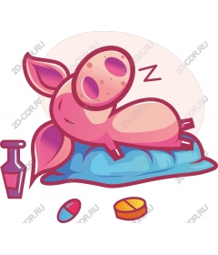  Cute sleeping pig