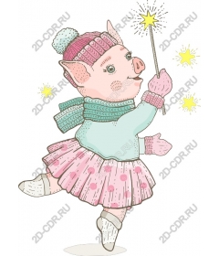  Whimsical pig ballerina