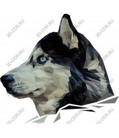 Geometric husky - low poly