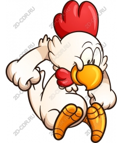 Playful character-chicken
