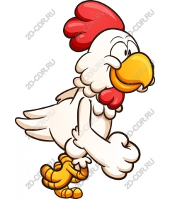 Playful cartoon chicken
