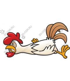 Relaxing chicken cartoon
