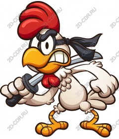  Fierce cartoon chicken with sword