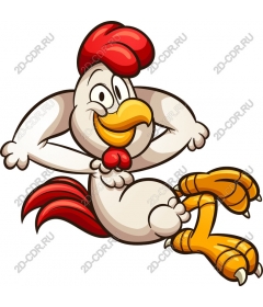 Playful cartoon chicken