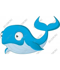 Whimsical blue whale