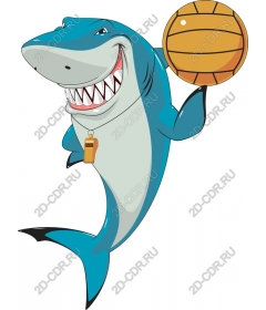  A playful shark with a basketball ball
