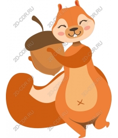 Funny squirrel with acorn