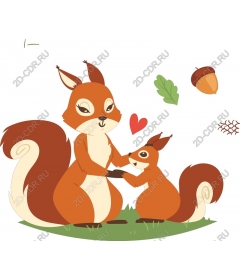  Charming mother squirrel and her baby