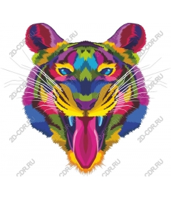  Bright multi-colored tiger