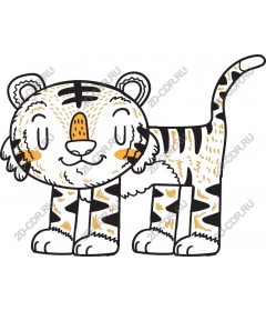 Funny cartoon tiger
