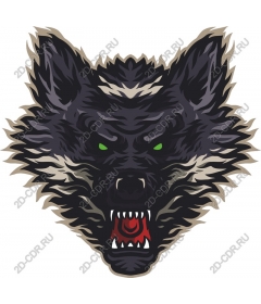  Ferocious snarling wolf head