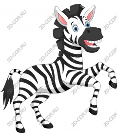 Funny cartoon Zebra
