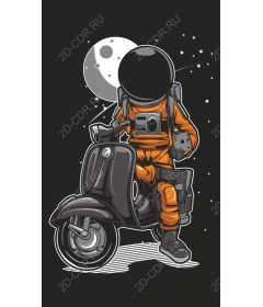 The astronaut on a scooter