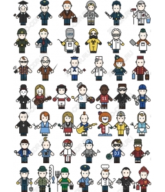 Set of different professions