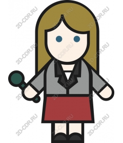 Professional female character with microphone