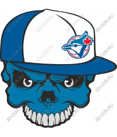  Bold blue skull cap