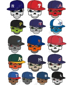 Set of clip art "Baseball skull" — for the fans