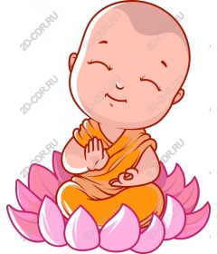  Joyful monk on the Lotus flower