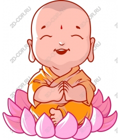  Joyful monk on the Lotus flower