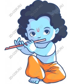  Whimsical boy playing the flute