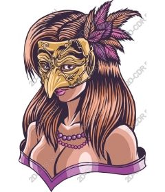  Elegant woman in mask