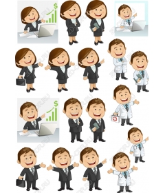 Professional set of cartoon characters