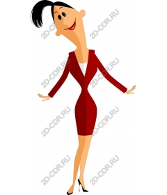  Bright business lady in a red dress
