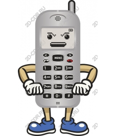 Unusual character of vintage mobile phone